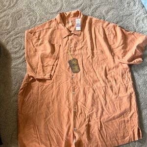 Nice orange Tommy bahama la brand new short sleeve dress button down shirt